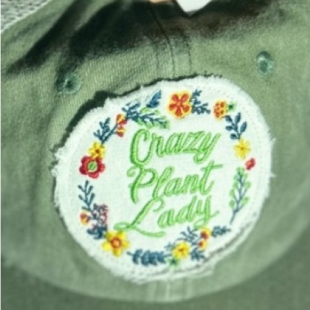 “CRAZY PLANT LADY”embroidered ball cap by MARKET & LAYNE w/mesh & adjustable NWT - Picture 6 of 15